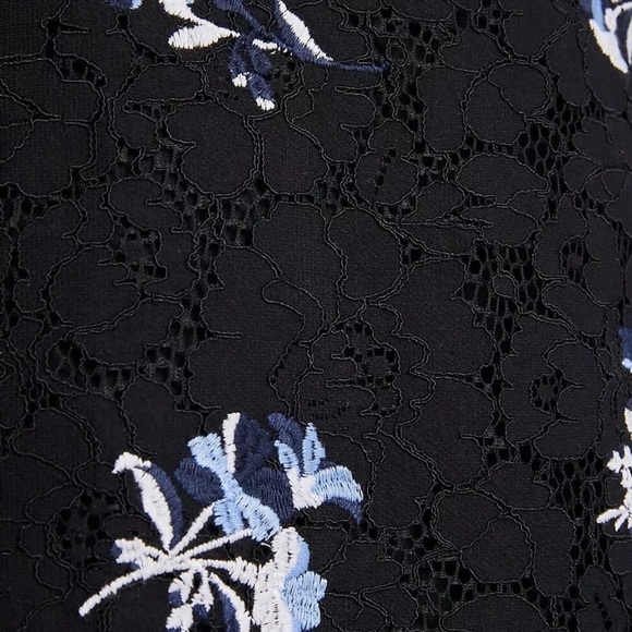 Ann Taylor Floral Embroidered Lace Sheath Dress, Blue, Size US 8 - Picture 6 of 16